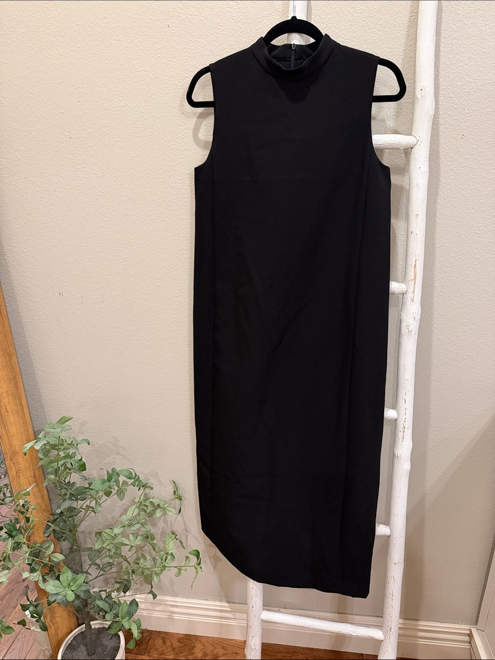 ZARA Sleeveless Black Mock Neck Maxi Dress -